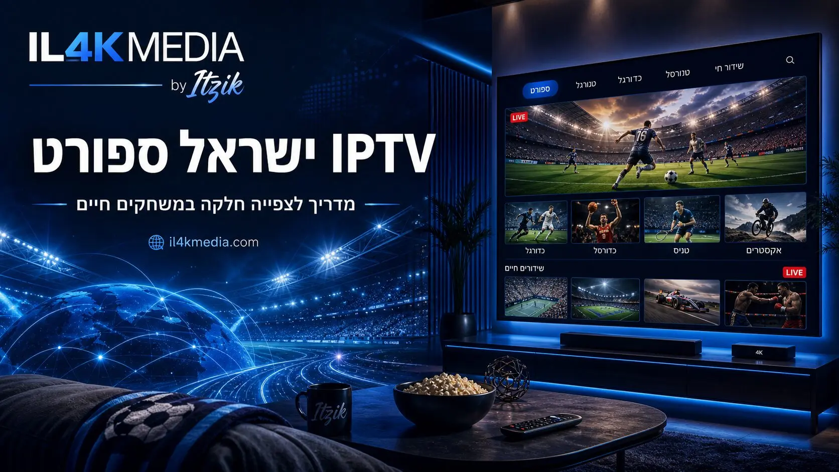 IPTV ישראל לצפייה בספורט חי באיכות גבוהה עם IL4KMEDIA by Itzik